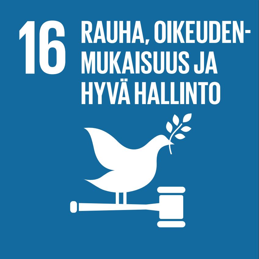 SDG 16: Rauha, oikeudenmukaisuus ja hyvä hallinto